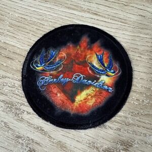 Harley Davidson Prism Sublimated Burning Heart Iron On Vest Patch Made in USA‎